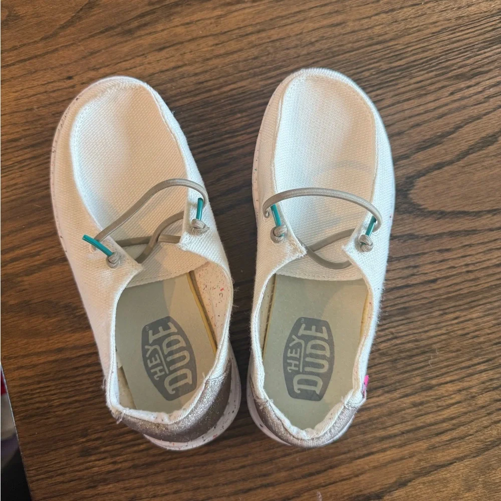 Hey Dude Kids Cream Moccasins